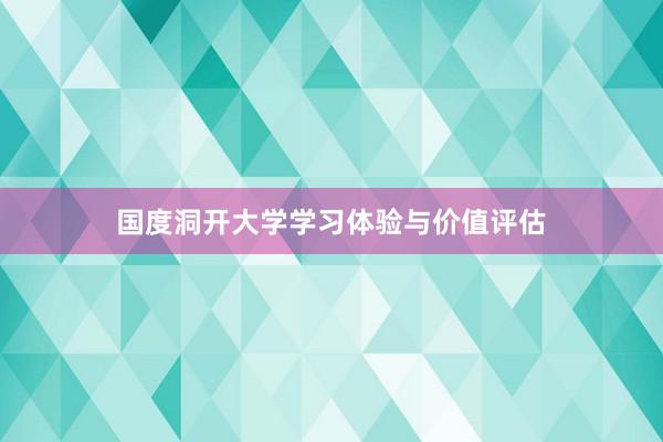 国度洞开大学学习体验与价值评估